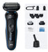EAN 8700216647229 - Braun 52-B7650cc Máquina de afeitar de láminas Recortadora Negro, Azul imagen 1