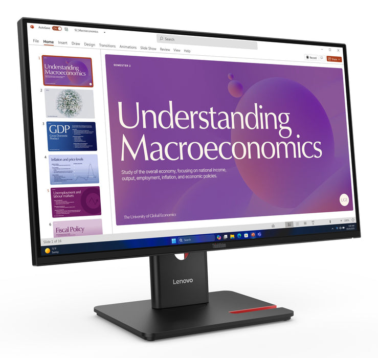EAN 0198156726247 - Lenovo ThinkVision T24D-40 pantalla para PC 60,5 cm (23.8") 1920 x 1080 Pixeles Full HD LCD Negro imagen 4