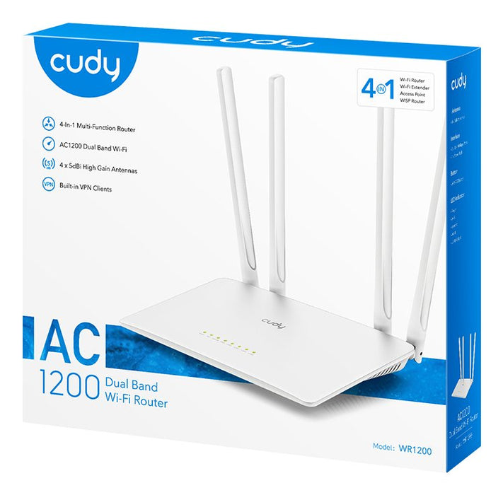 EAN 6971690792077 - Cudy WR1200 router inalámbrico Ethernet rápido Doble banda (2,4 GHz / 5 GHz) Blanco imagen 5