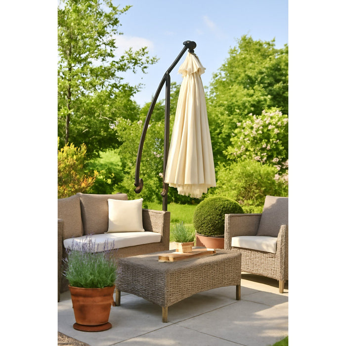 EAN 5907207224381 - Extralink Black Forest Garden Umbrella with Side Panels, Large 3m Beige Cantilever Sombrilla colgante Hex imagen 3