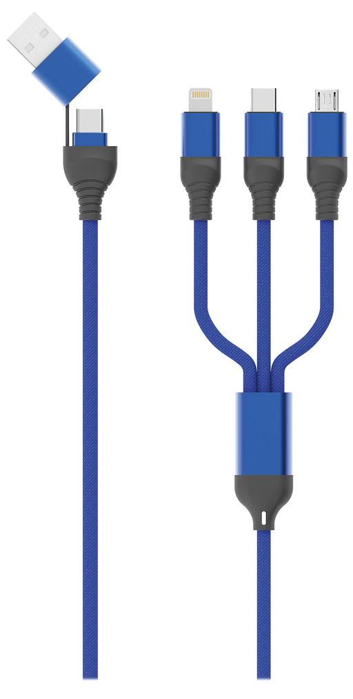 EAN 4010425973601 - 2GO 797360 cable USB 1,2 m USB A/USB C USB C/Micro-USB B/Lightning Negro, Azul imagen 1