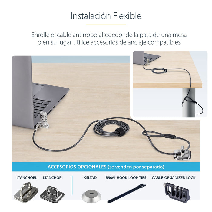 EAN 65030908436 - StarTech.com UNIVCS25-LAPTOP-LOCK cable antirrobo Negro, Plata 2 m imagen 17