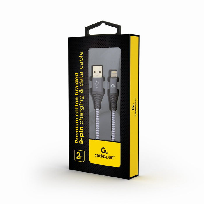 EAN 8716309108003 - Gembird CC-USB2B-AMLM-2M-WB2 cable de conector Lightning Gris, Blanco imagen 1