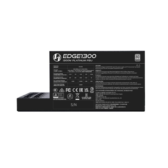 EAN 4718466015372 - Lian Li EG1300 unidad de fuente de alimentación 1300 W 20-pin ATX SFX Negro imagen 4