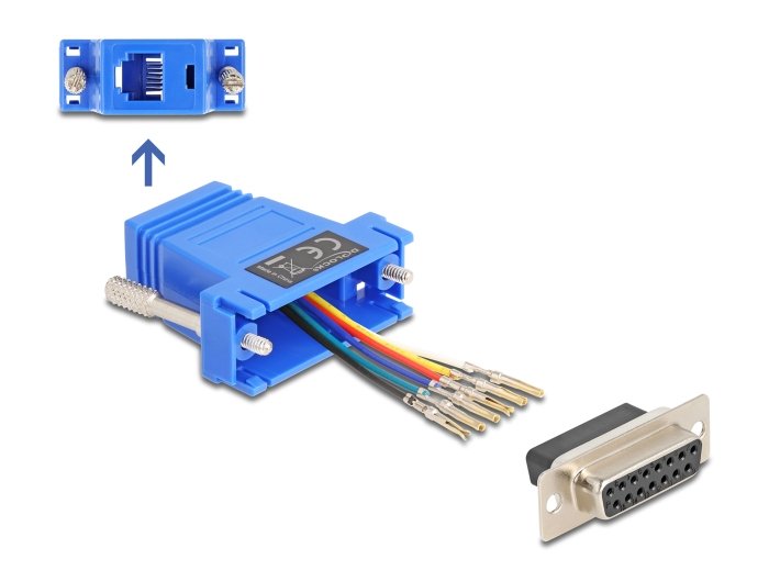 EAN 4043619670901 - DeLOCK 67090 cambiador de género para cable D-Sub 15 RJ12 Azul imagen 1