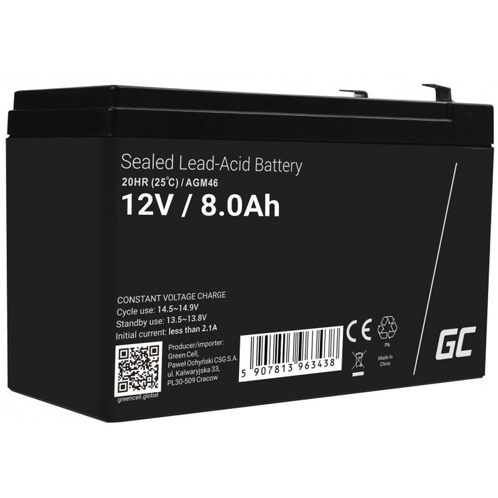 EAN 5907813963438 - Green Cell AGM46 batería recargable industrial Sealed Lead Acid (VRLA) 8000 mAh 12 V imagen 1