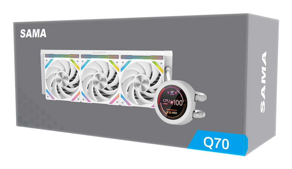 EAN 6930788485789 - SAMA Gears Q70 Procesador Sistema de refrigeración líquida todo en uno 12 cm Blanco 1 pieza(s) imagen 5