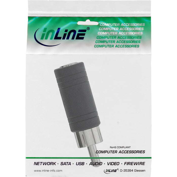 EAN 4043718075515 - InLine 99325 cambiador de género para cable 3.5mm jack female RCA Negro imagen 3
