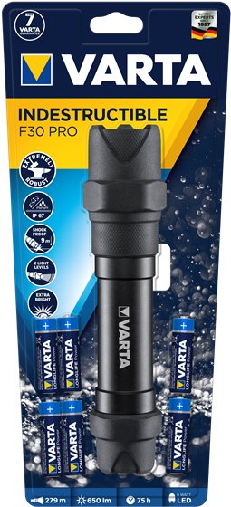 EAN 4008496987269 - Varta INDESTRUCTIBLE F30 PRO Negro Linterna de mano LED imagen 2