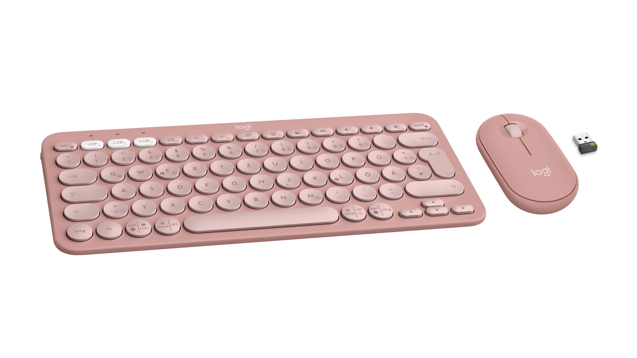 EAN 5099206115378 - Logitech 920-012205 teclado Ratón incluido Universal RF Wireless + Bluetooth QWERTZ Alemán Rosa imagen 3