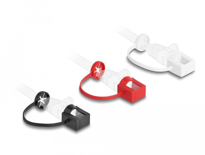 EAN 4043619669738 - DeLOCK 66973 tapa de seguridad para enchufe RJ-45 Negro, Rojo, Blanco 50 pieza(s) imagen 5