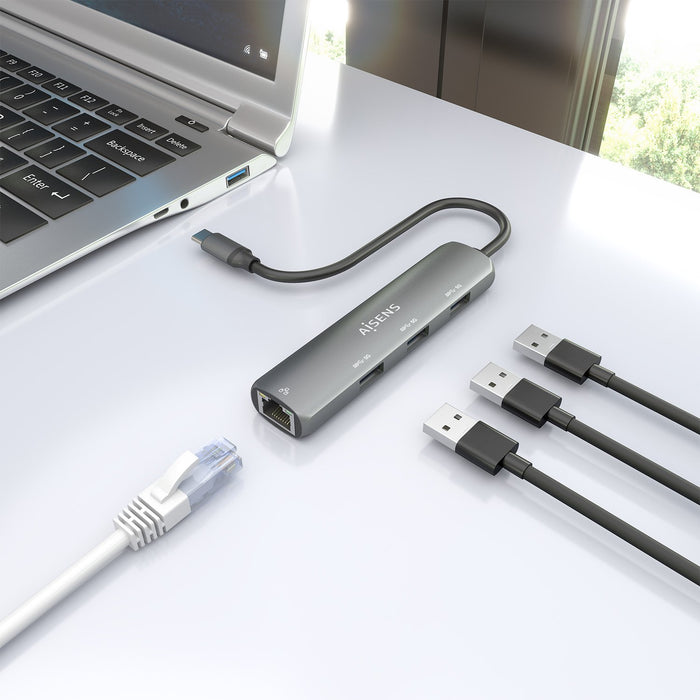 EAN 8435739904008 - AISENS ASUC-4P038-GR base para portátil y replicador de puertos Alámbrico USB 3.2 Gen 1 (3.1 Gen 1) Type- imagen 6