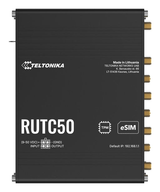 EAN 4779051844081 - Teltonika RUTC50 router inalámbrico Gigabit Ethernet Doble banda (2,4 GHz / 5 GHz) 5G Negro imagen 1