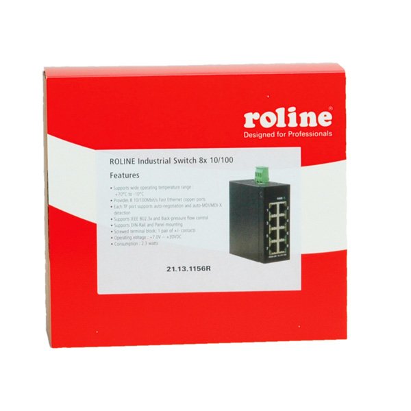 EAN 7611990189168 - ROLINE Industrial Switch, 8x RJ-45, unmanaged imagen 1