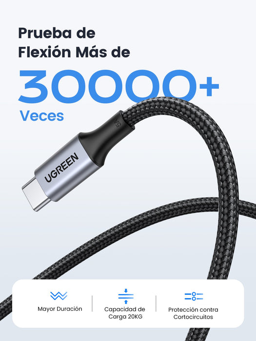 EAN 6957303874279 - Ugreen 70427 cable USB USB 2.0 1 m USB C Negro, Plata imagen 7