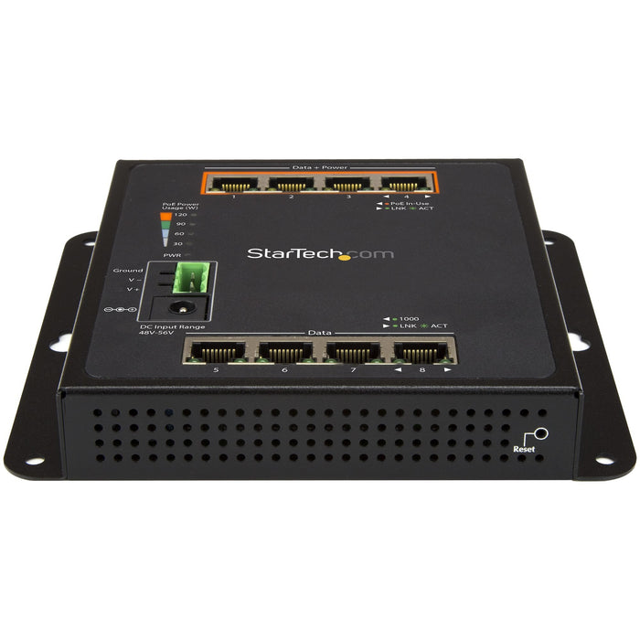 EAN 65030871112 - StarTech.com IES81GPOEW switch Gigabit Ethernet (10/100/1000) Energía sobre Ethernet (PoE) Negro imagen 2
