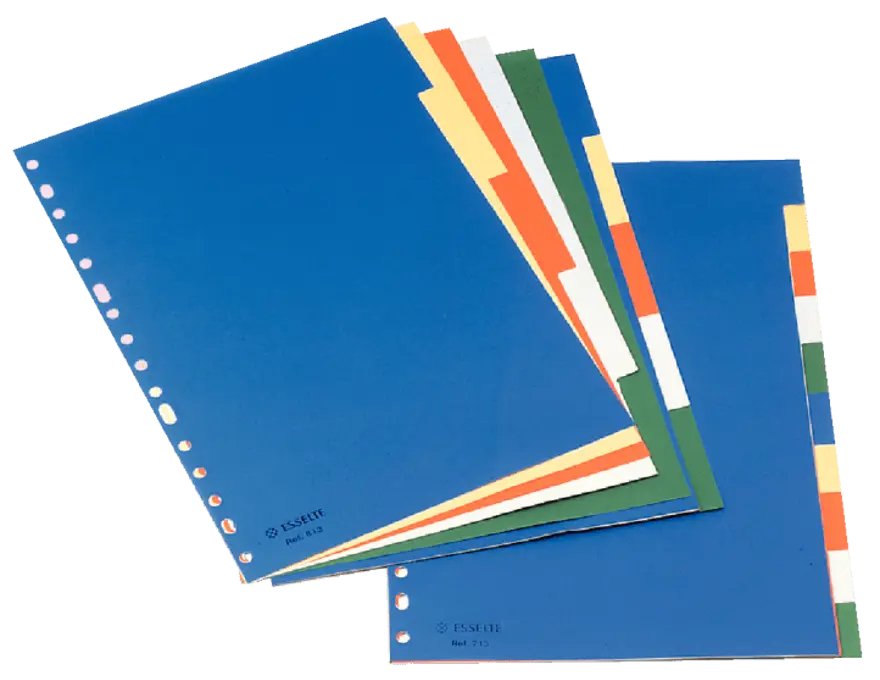 EAN 8411772117094 - Esselte 11709 divisor Polipropileno (PP) Azul, Verde, Naranja, Blanco, Amarillo imagen 1