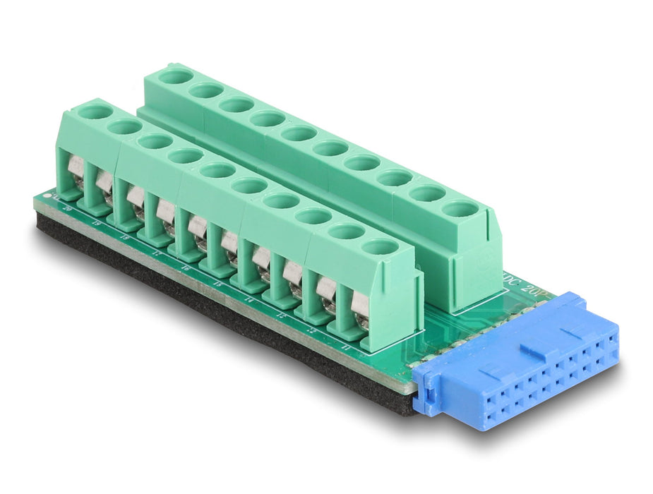 EAN 4043619671915 - DeLOCK 67191 cambiador de género para cable USB header - 19 pin Terminal block - 20 pin Negro, Verde imagen 1