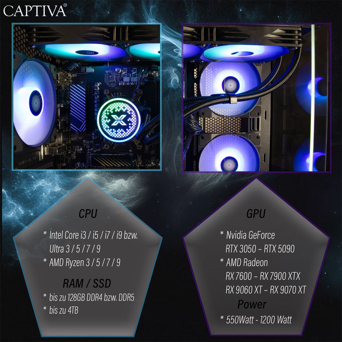 EAN 4046373901663 - CAPTIVA Highend Gaming R90-166 AMD Ryzen™ 7 7800X3D 32 GB DDR5-SDRAM 2 TB SSD NVIDIA GeForce RTX 5070 Win imagen 3