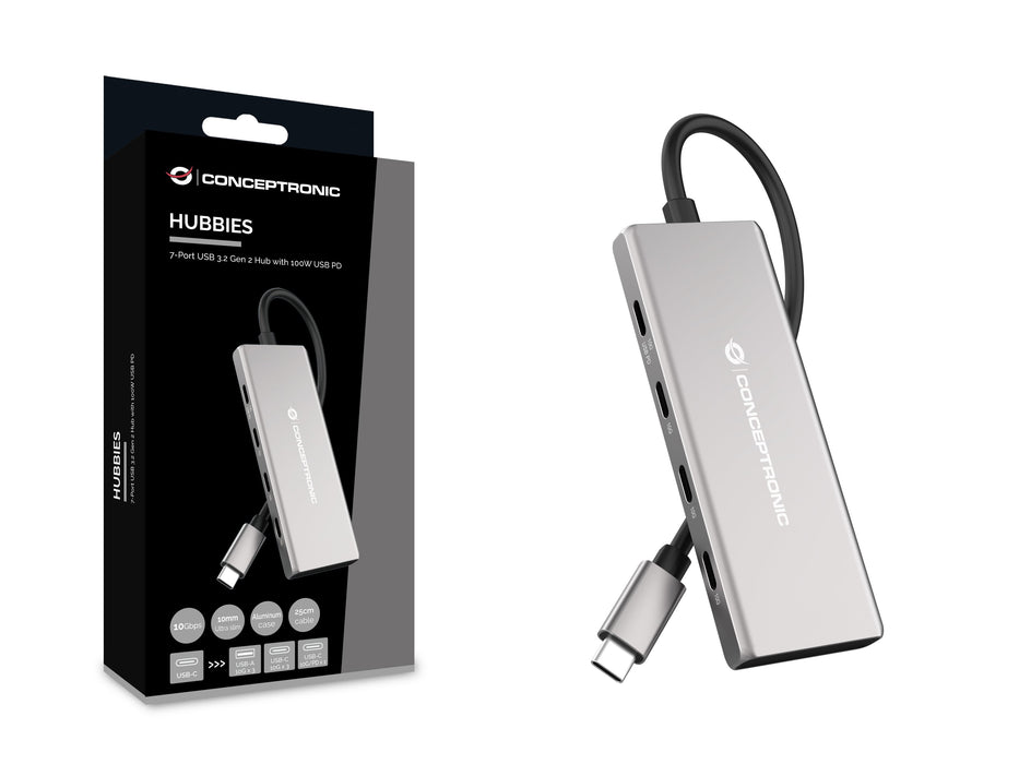 EAN 4015867231371 - Conceptronic HUBBIES17G hub de interfaz USB 3.2 Gen 2 (3.1 Gen 2) Type-C 10000 Mbit/s Gris imagen 4