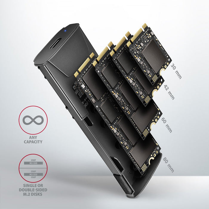 EAN 8595247908490 - Axagon EEM2-GTS2 caja para disco duro externo Caja externa para unidad de estado sólido (SSD) Negro M.2 imagen 9