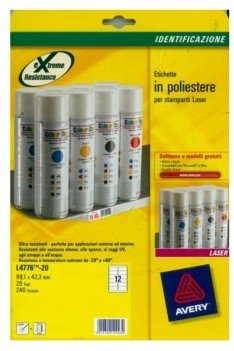 EAN 4004182047767 - Avery L4776-20 etiqueta de impresora Blanco imagen 1