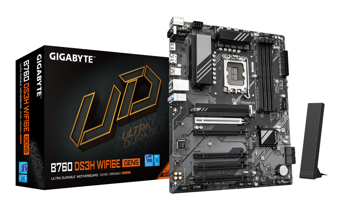 EAN 4719331872939 - GIGABYTE B760 DS3H WIFI6E GEN5 Intel B760 Express LGA 1700 ATX imagen 1