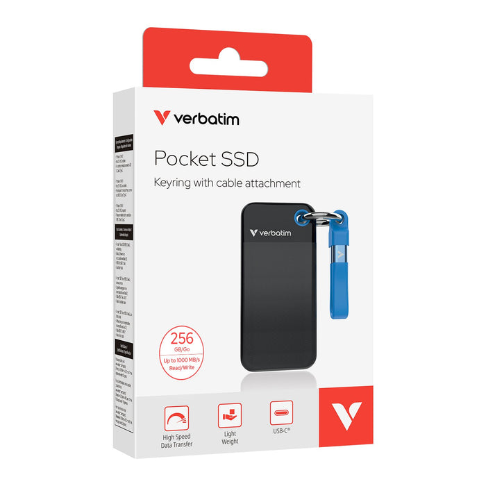 EAN 23942324164 - Verbatim Pocket SSD 256 GB USB Tipo C 3.2 Gen 2 (3.1 Gen 2) Negro, Azul imagen 6