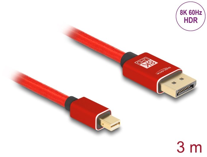 EAN 4043619810963 - DeLOCK 81096 cable DisplayPort 3 m Mini DisplayPort Rojo imagen 2