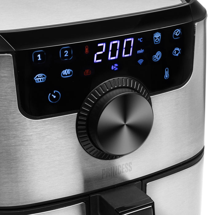 EAN 8713016091123 - Princess 182037 Sencillo 4,5 L Independiente 1500 W Freidora de aire caliente Plata imagen 11