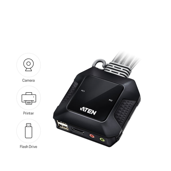 EAN 4710469340468 - ATEN CS22H interruptor KVM Negro imagen 6
