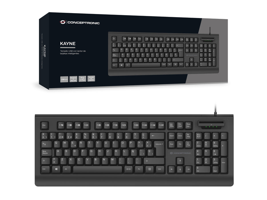 EAN 4015867244067 - Conceptronic KAYNE01ES teclado Oficina USB QWERTY Español Negro imagen 3