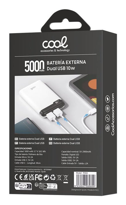 EAN 8434847069609 - COOL Accesorios 8434847069609 Polímero de litio 5000 mAh Blanco imagen 3