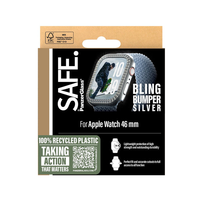 EAN 5715685003783 - PanzerGlass SAFE. by ® Bling Bumper Silver Apple Watch Series 11 | 10 | 46mm funda para teléfono móvil Pl imagen 3