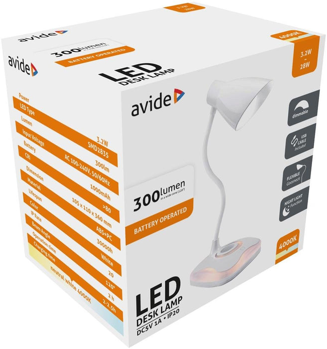 EAN 5999097955681 - Avide ABLDL-USB-3.2W lámpara de mesa 3,2 W LED F Blanco imagen 2