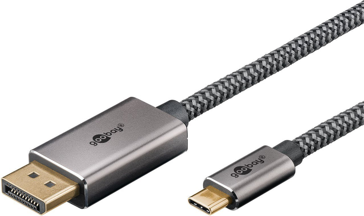 EAN 4040849757099 - Goobay 75709 adaptador de cable de vídeo 3 m USB Tipo C DisplayPort Negro, Plata imagen 2