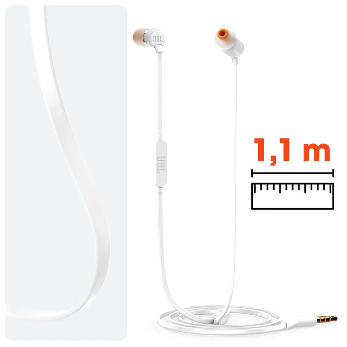 Auriculares Intrauditivos Jbl T110 Con Micrófono Jack 3.5 Blanco