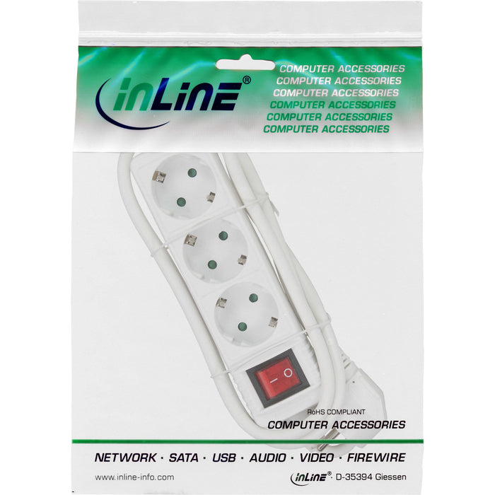 EAN 4043718186280 - InLine 16435T base múltiple 5 m 3 salidas AC Blanco imagen 2