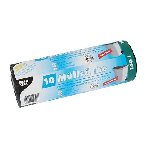 EAN 4002911123966 - Papstar 12396 bolsa para basura 140 L Negro 10 pieza(s) imagen 1