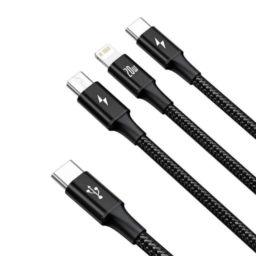 EAN 6953156204294 - Baseus Rapid 3-in-1 cable USB 1,5 m USB A USB C/Micro USB A/Lightning Negro imagen 2