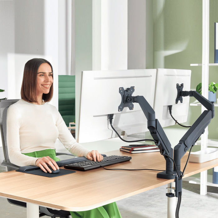 EAN 4002432134687 - Leitz 65370089 soporte para monitor 81,3 cm (32") Escritorio Gris imagen 2