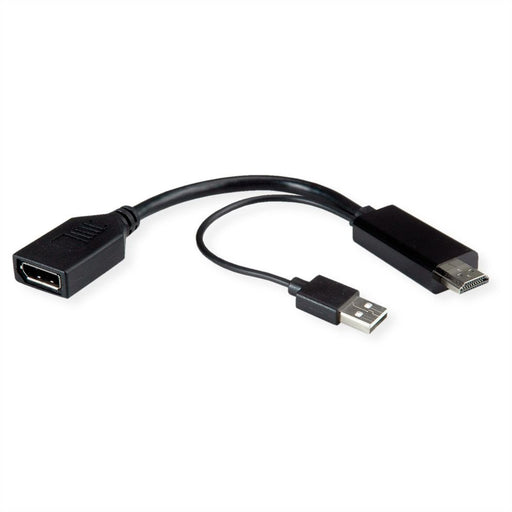 EAN 7630049619470 - ROLINE 12.03.3147 adaptador de cable de vídeo 0,15 m HDMI + USB DisplayPort Negro imagen 2