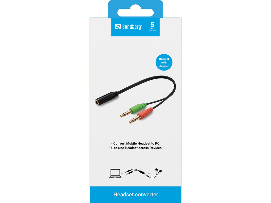 EAN 5705730508677 - Sandberg 508-67 cable de audio 2 x 3.5mm 3,5mm Negro imagen 2