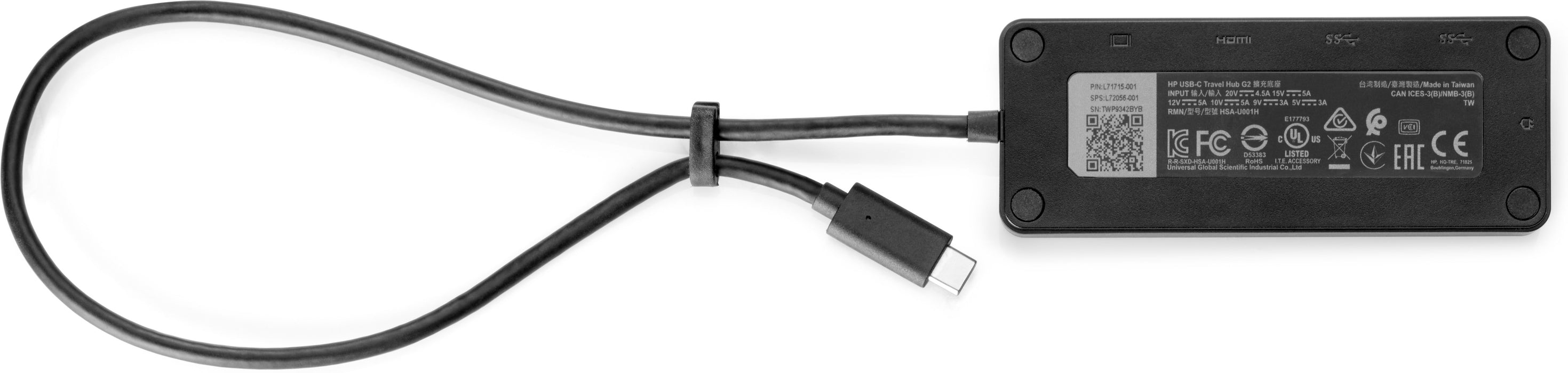 EAN 5704174890164 - HP USB-C Travel Hub G2 USB 3.2 Gen 1 (3.1 Gen 1) Type-C Negro imagen 5