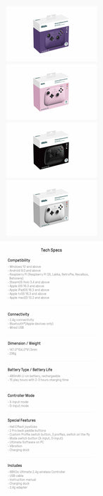 EAN 6922621504948 - 8Bitdo Ultimate Negro Bluetooth/RF/USB Gamepad Analógico Android, PC, iOS imagen 6