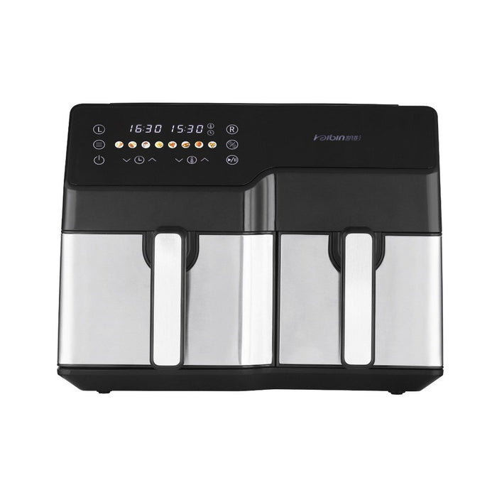 EAN 5906168638671 - Extralink HOME AIR FRYER 10L (6L+4L) EU SJ-1000 2500W freidora Doble Freidora de aire caliente Negro imagen 2