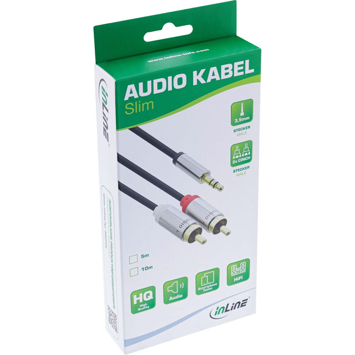 EAN 4043718235940 - InLine 99241 cable de audio 1 m 3,5mm 2 x RCA Negro imagen 2
