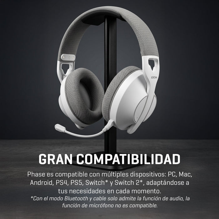 EAN 8436587976674 - Krom Phase Inalámbrico y alámbrico Diadema Juego USB Tipo C Bluetooth imagen 15