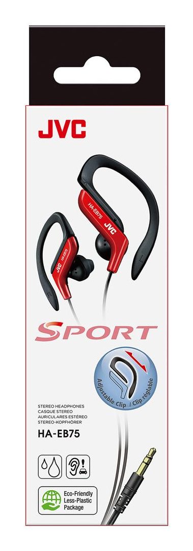EAN 4975769009686 - JVC HA-EB75-RN-U auricular y casco Auriculares Alámbrico gancho de oreja Deportes Negro, Rojo imagen 2