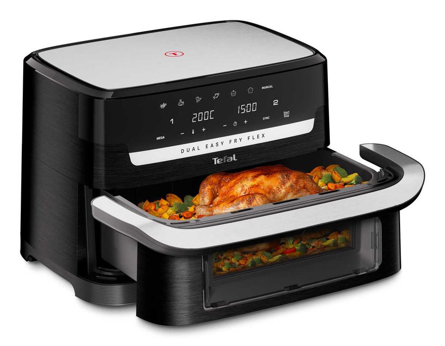 EAN 3045380028760 - Tefal Dual Easy Fry Flex EY9228 9 L Independiente 2700 W Freidora de aire caliente Negro, Acero inoxidabl imagen 1